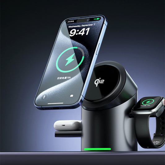 3-in-1 Magnetic Wireless Charger – Fast, Efficient & Stylish!