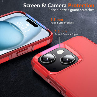 Shockproof for iPhone 15 Case, 15 FT Military Grade Drop Protection, with 2X Tempered Glass Screen Protector, iPhone Casing