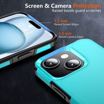 Shockproof for iPhone 15 Case, 15 FT Military Grade Drop Protection, with 2X Tempered Glass Screen Protector, iPhone Casing