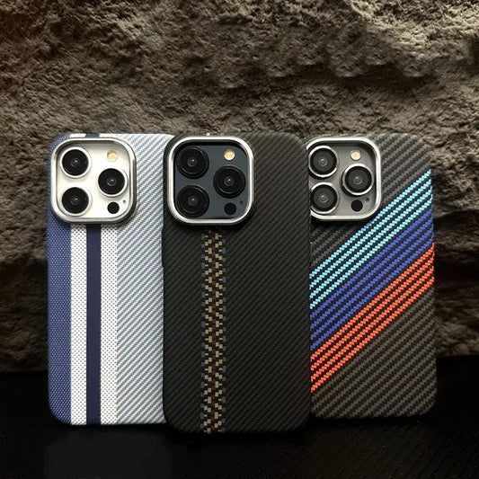 Hit Color Carbon Fibre Relief Texture MagSafe Phone Case for iPhone 16, 15 Pro Max, 15, 14, 13, 12, iPhone case