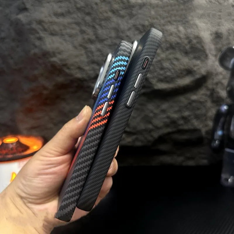 Hit Color Carbon Fibre Relief Texture MagSafe Phone Case for iPhone 16, 15 Pro Max, 15, 14, 13, 12, iPhone case