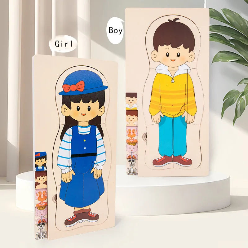 Human Anatomy Puzzle for Kids – Montessori Wooden Educational Toy