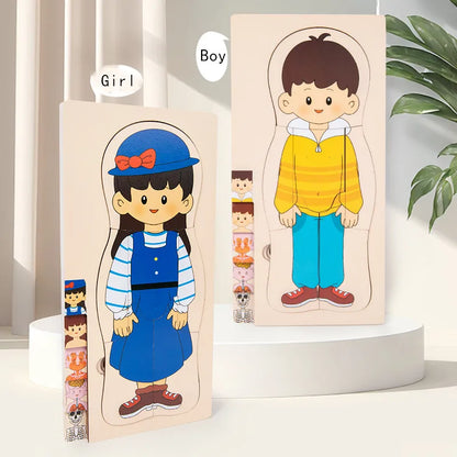 Human Anatomy Puzzle for Kids – Montessori Wooden Educational Toy