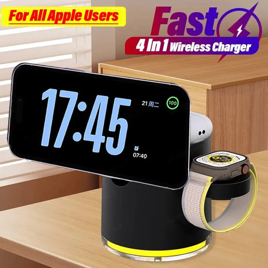 3-in-1 Foldable Magnetic Wireless Charger – Fast & Convenient Charging for All Your Apple Devices!
