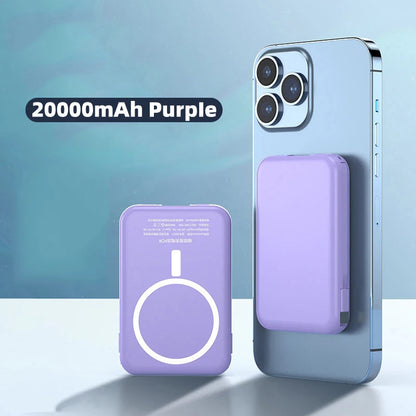 20000mAh Magnetic Power Bank Wireless Powerbank Phone Charger