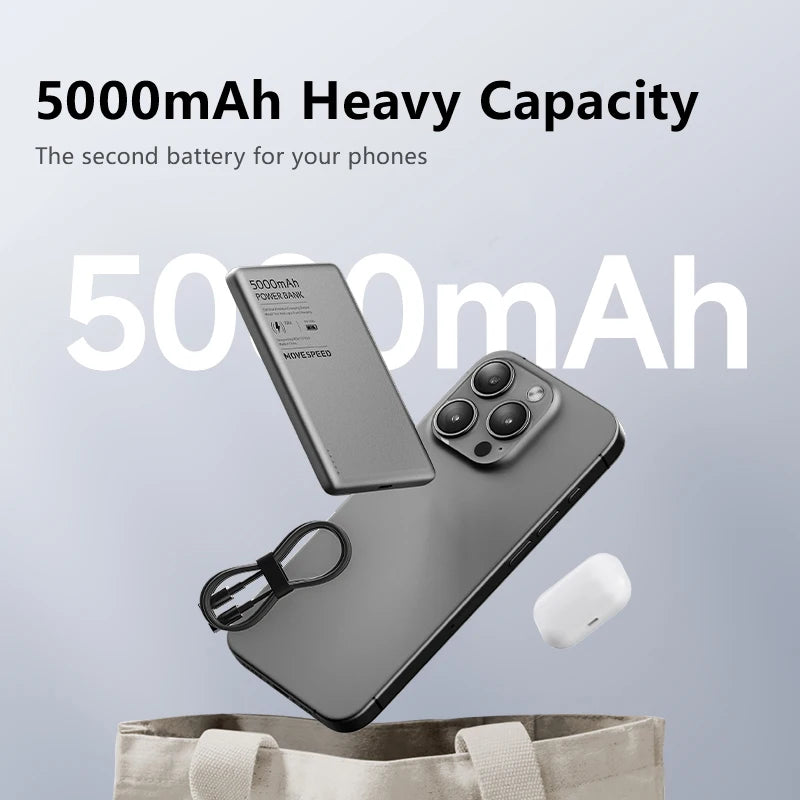 Magnetic Power Bank 5000mAh Battery Charger