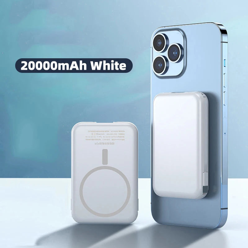 20000mAh Magnetic Power Bank Wireless Powerbank Phone Charger