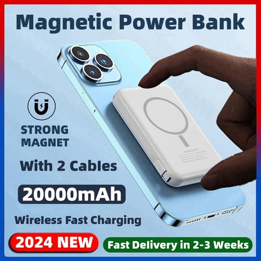 20000mAh Magnetic Power Bank Wireless Powerbank Phone Charger