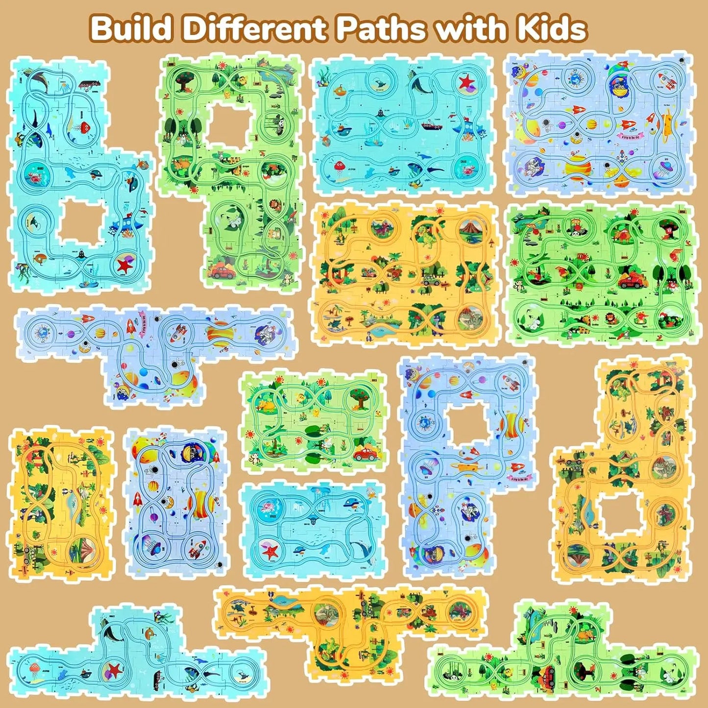 Puzzle Racer Kids Car Track Set – Fun & Educational Playtime!