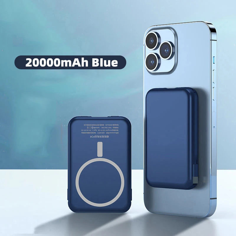 20000mAh Magnetic Power Bank Wireless Powerbank Phone Charger