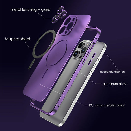 Premium Original Color Metal Phone Case for iPhone 12-16 Pro Max