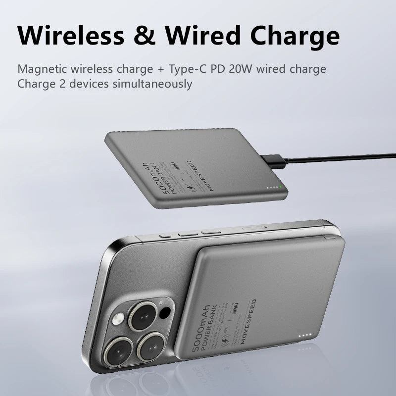 Magnetic Power Bank 5000mAh Battery Charger