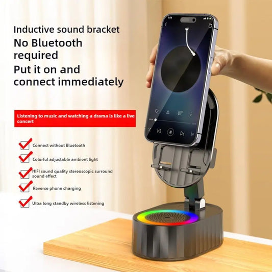 RGB Foldable Smart Sensor Speaker – 9D HiFi Sound & Power Bank in One!