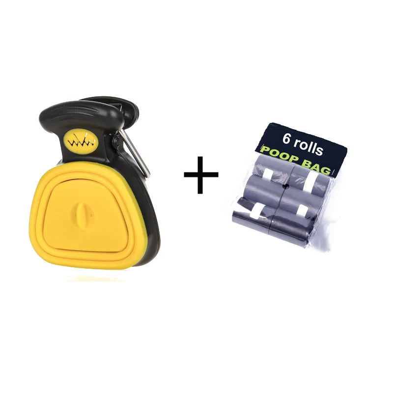 Portable Dog Poop Bag Dispenser & Foldable Pooper Scooper – Hassle-Free Cleanup!